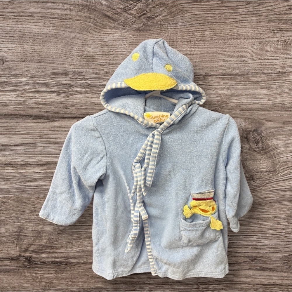 Blue Hooded Baby Fizzy Swim Cover Up With Duck Design. Excl Cndtn. Ofrs Wlcm!
